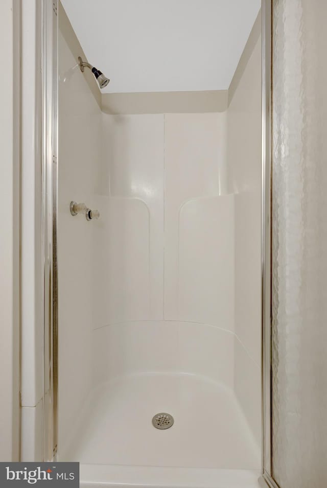 bathroom featuring a shower stall