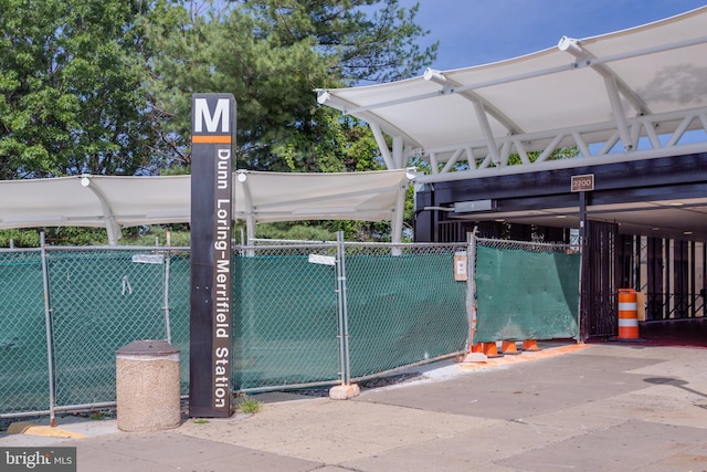 exterior space featuring a gate and fence