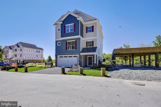 view of front facade with a garage