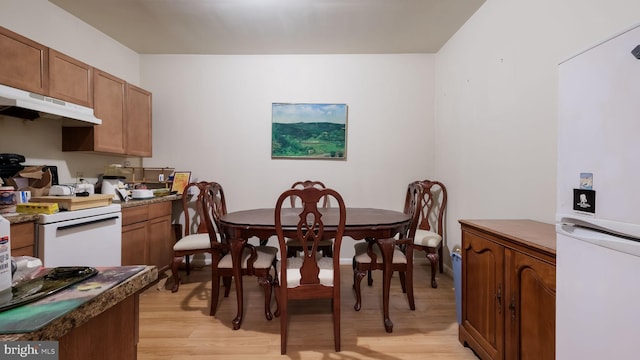 dining room with light wood-type flooring