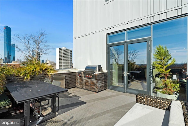 view of patio with area for grilling