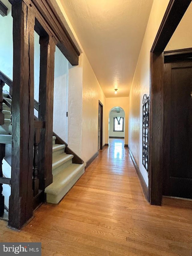 hallway featuring light wood-type flooring