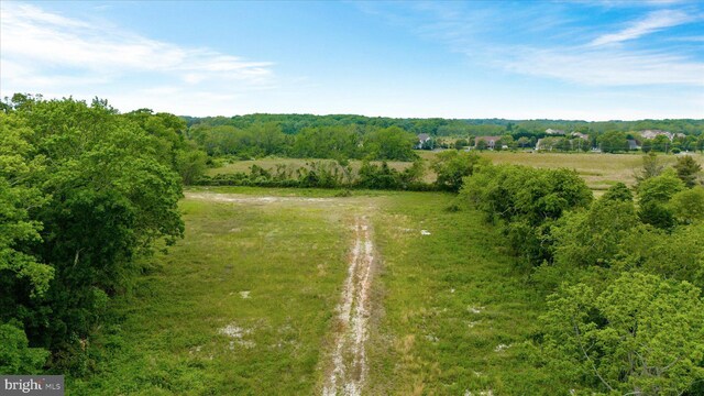 aerial view featuring a rural view