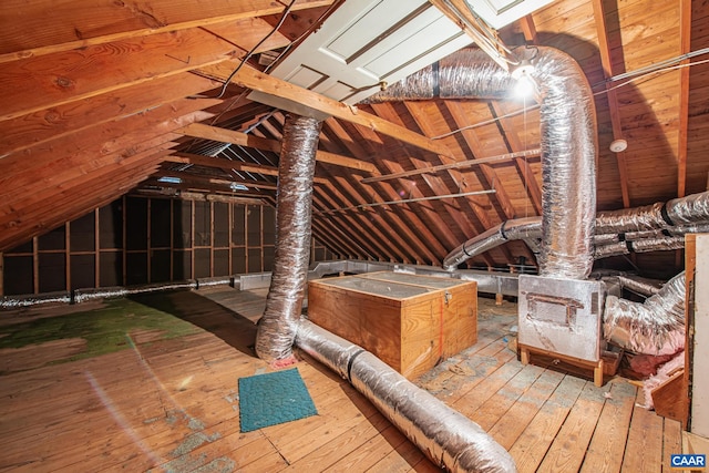 view of unfinished attic