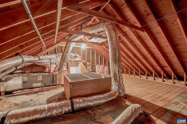 view of unfinished attic