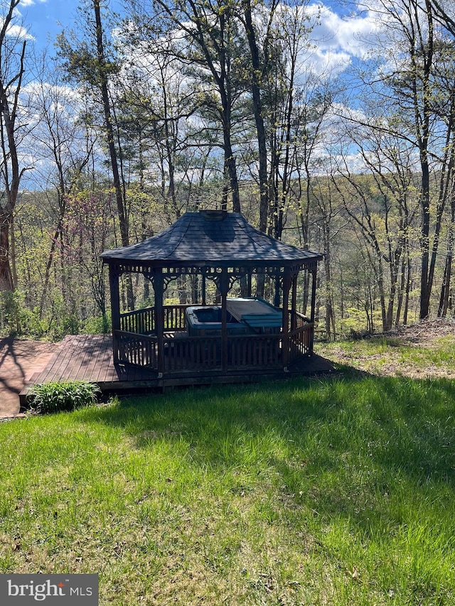 view of yard featuring a deck