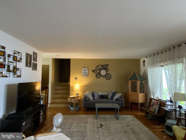 living room featuring hardwood / wood-style floors