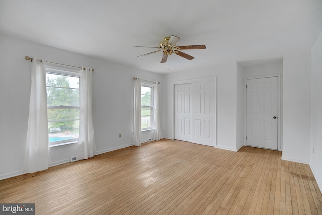 interior space with a healthy amount of sunlight and light wood-type flooring