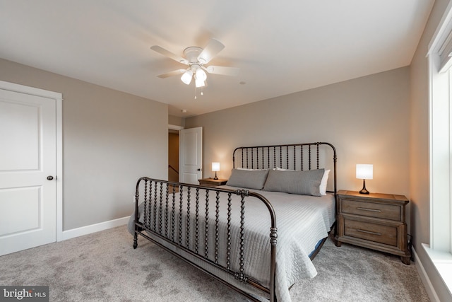 bedroom with carpet and ceiling fan