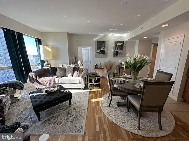 view of tiled living room