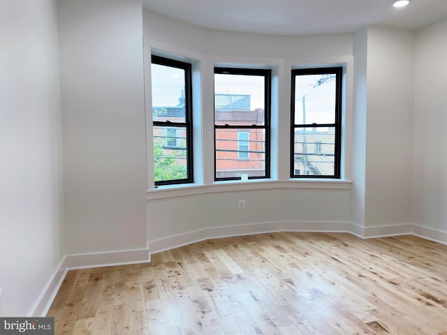 empty room featuring light hardwood / wood-style floors