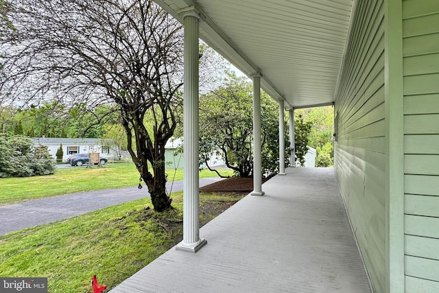 view of patio featuring covered porch