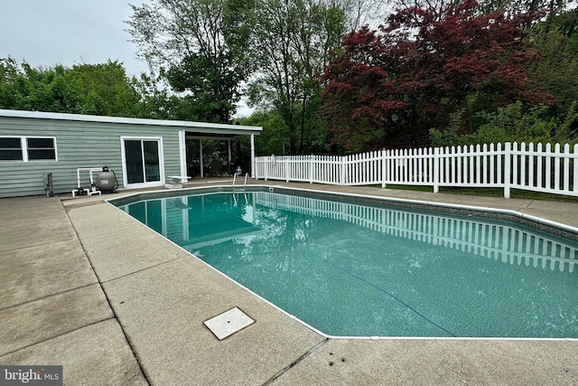 view of pool with a patio area