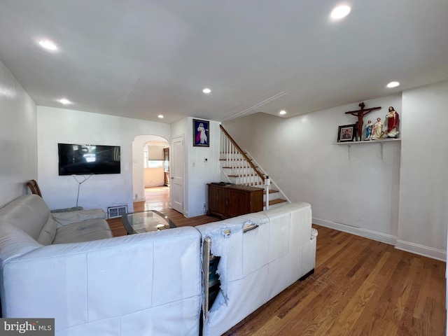 living room featuring hardwood / wood-style flooring