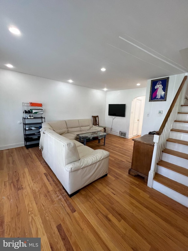 living room featuring hardwood / wood-style floors