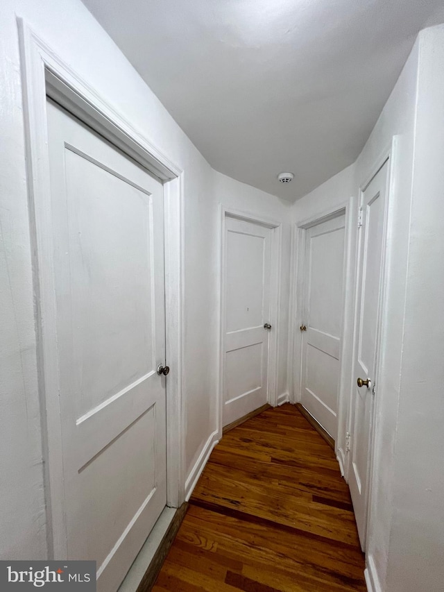 hall featuring dark hardwood / wood-style flooring