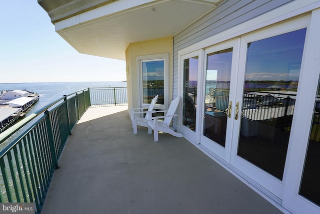 balcony with a water view