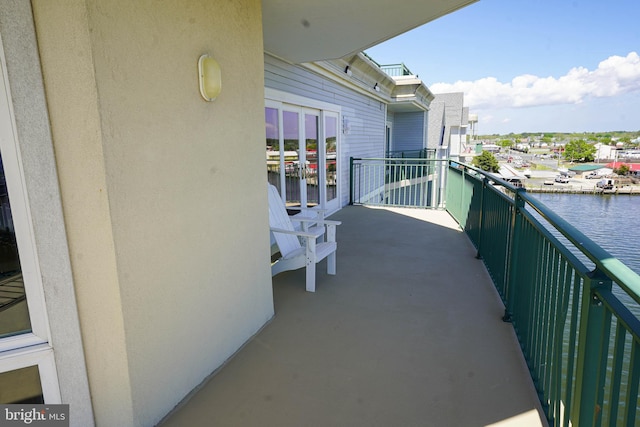 balcony with a water view