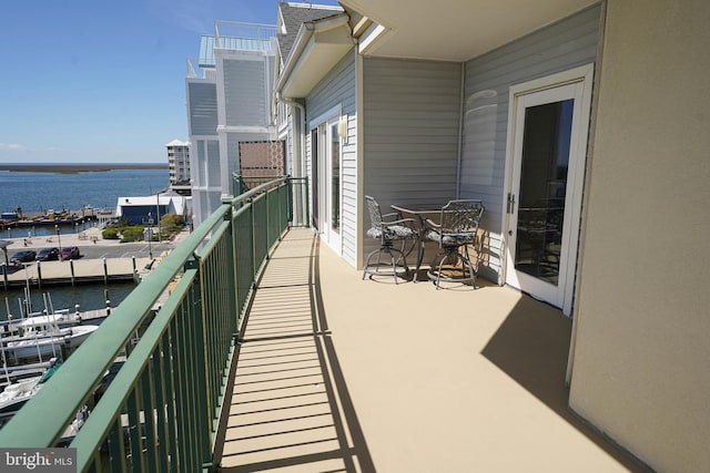 balcony with a water view