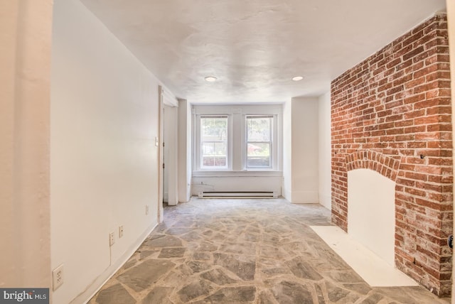 hallway featuring baseboard heating