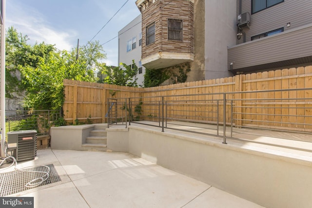 view of terrace featuring central AC unit