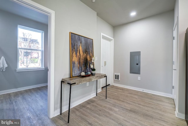 foyer entrance featuring light hardwood / wood-style flooring