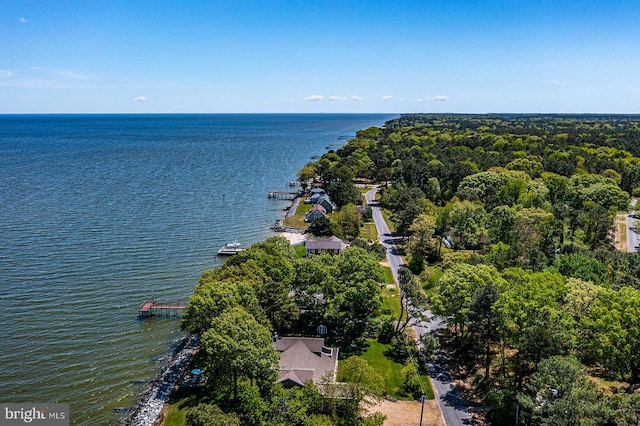 exterior space with a water view