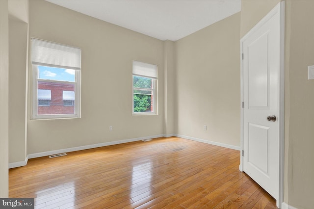 empty room featuring light hardwood / wood-style flooring