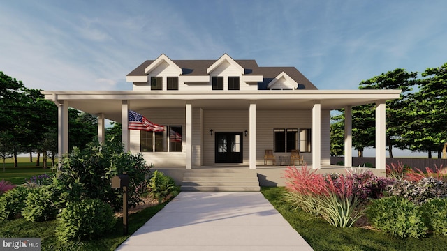 view of front of property featuring a porch