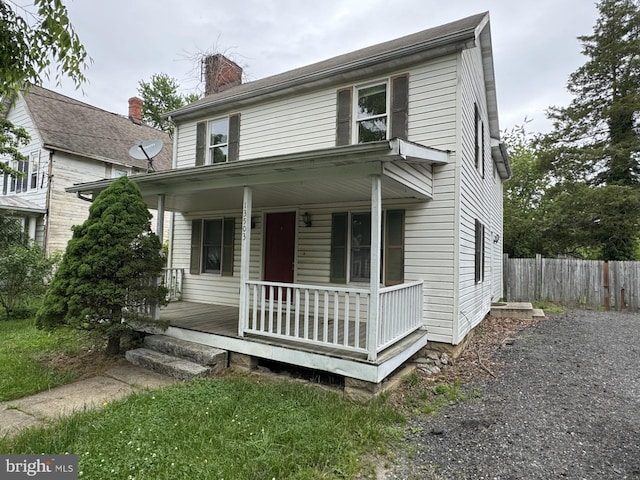 view of front of property with covered porch