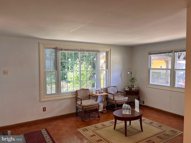 sitting room with baseboards