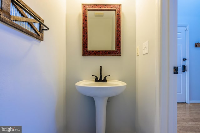 bathroom featuring hardwood / wood-style flooring