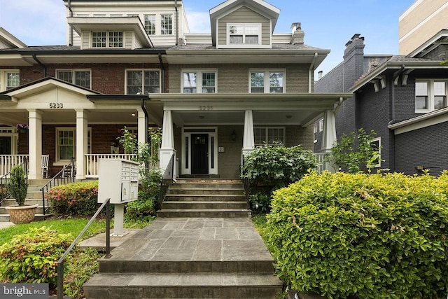 view of front of property with a porch