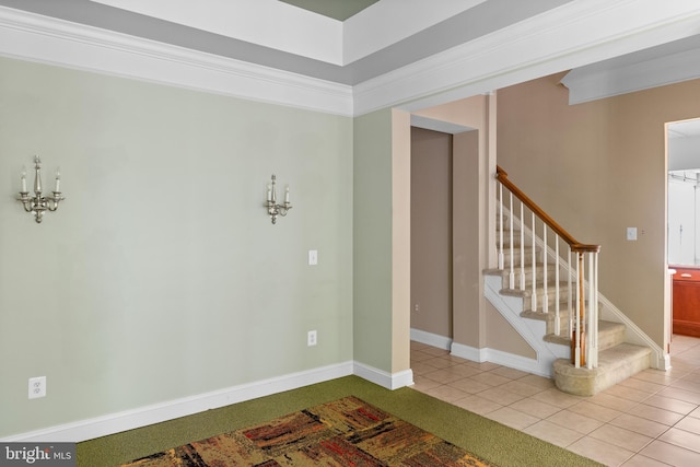 interior space featuring crown molding