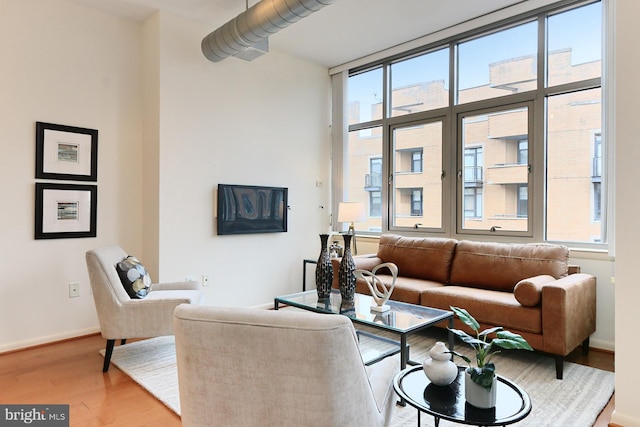 living room featuring hardwood / wood-style flooring