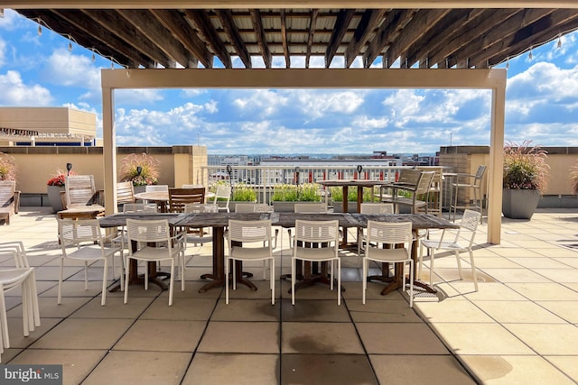 view of patio / terrace featuring a pergola