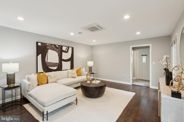 living room featuring hardwood / wood-style flooring