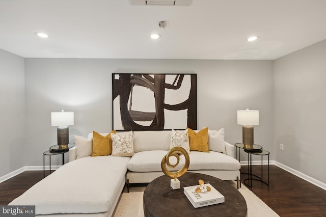 living room featuring hardwood / wood-style flooring