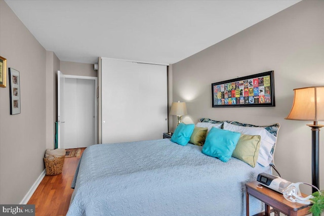 bedroom featuring wood-type flooring