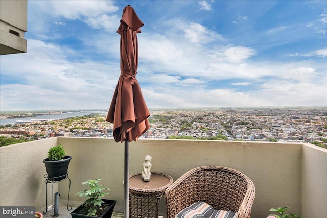 balcony with a water view