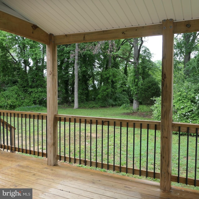 deck with a lawn