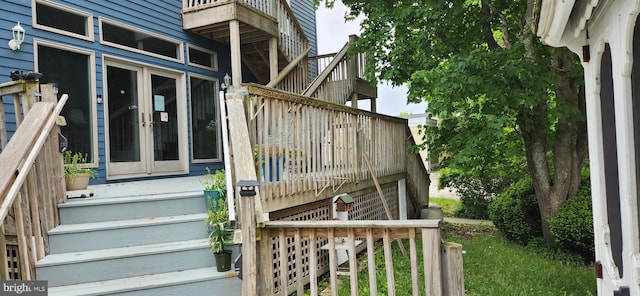 property entrance with french doors