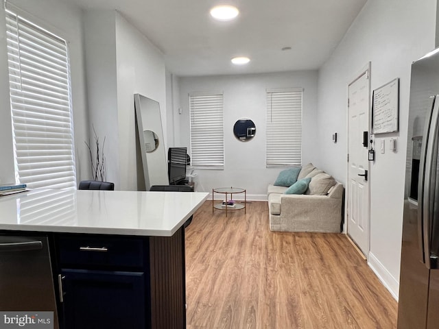 interior space with light wood-type flooring