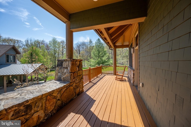 view of wooden deck