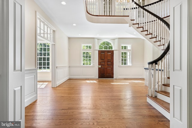 foyer featuring hardwood / wood-style floors