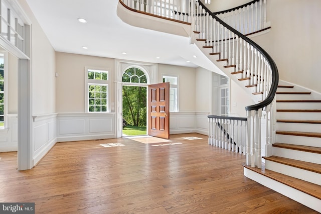 foyer featuring light hardwood / wood-style floors