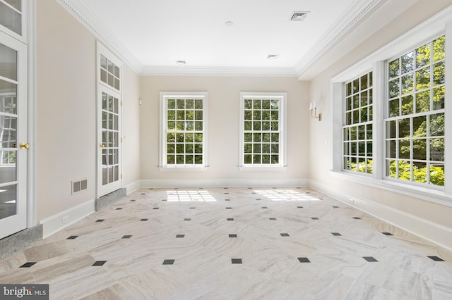 view of unfurnished sunroom