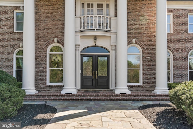 property entrance with french doors