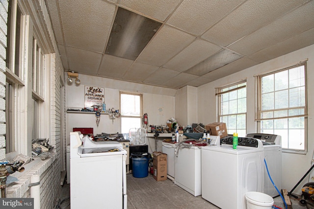 laundry room with washer and dryer