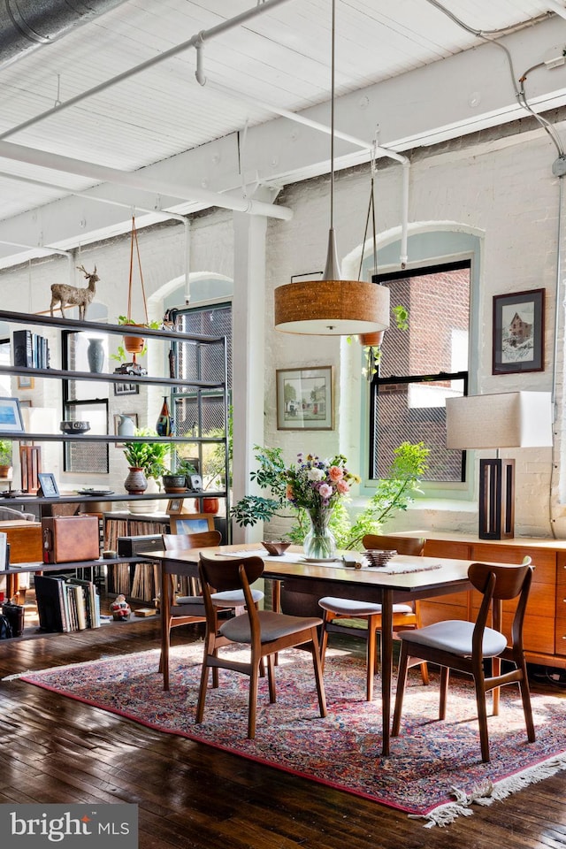 dining area featuring hardwood / wood-style flooring